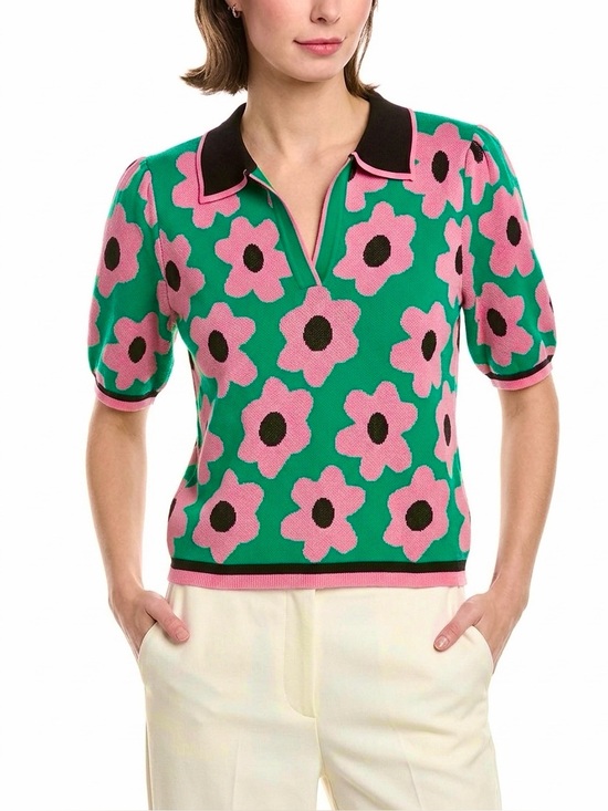 Nanette Lepore Tops - NANETTE LAPORE  Flower Polo Sweater